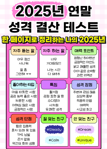 2025년 연말 성격 결산 테스트